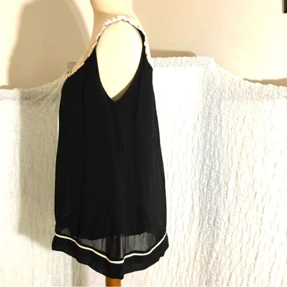 Yoana Baraschi Silk Black & Cream Sleeveless Top Size M - Picture 3 of 9